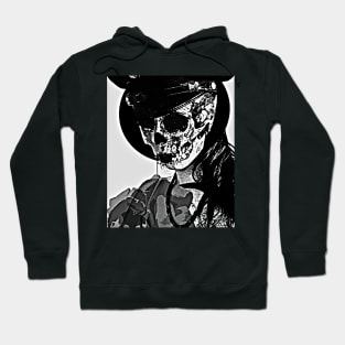 Skull Girl Black and White Hoodie